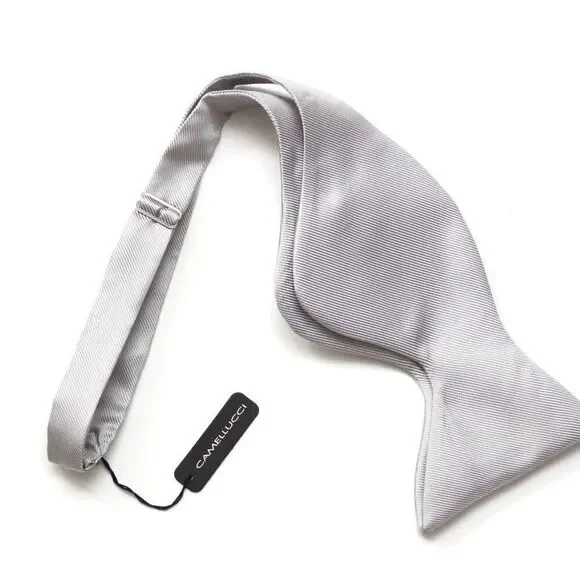 Men's Self‎ tied Bow Tie Big Butterfly Bow tie Light Grey